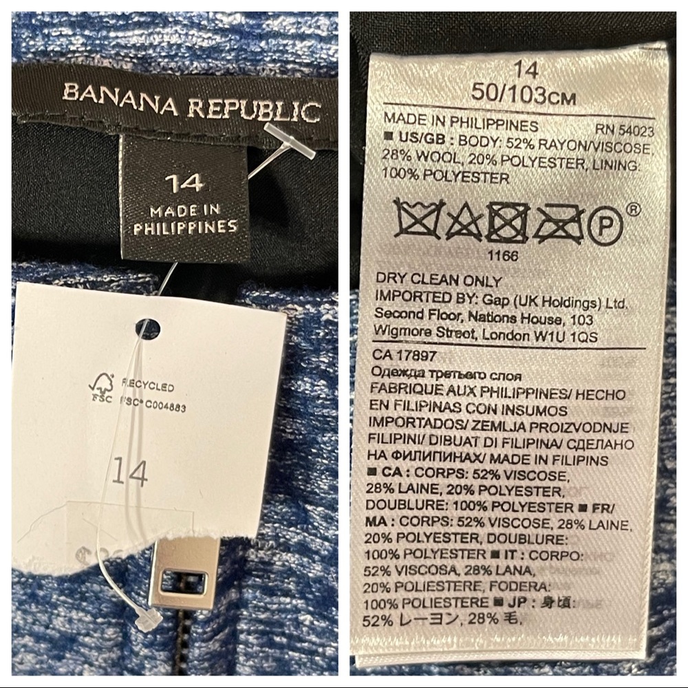 NWT! Banana Republic | Blue Space Dye Peplum Jacket - Picture 6 of 6